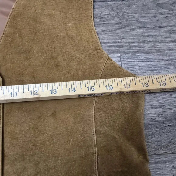 Arizone VTG 90's Leather Vest Silky Paisley Western Cowboy Farm Country Youth - Picture 6 of 8